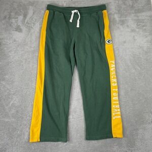 NFL Green Bay Packers Sweatpants Mens Medium Green Baggy Y2K Football